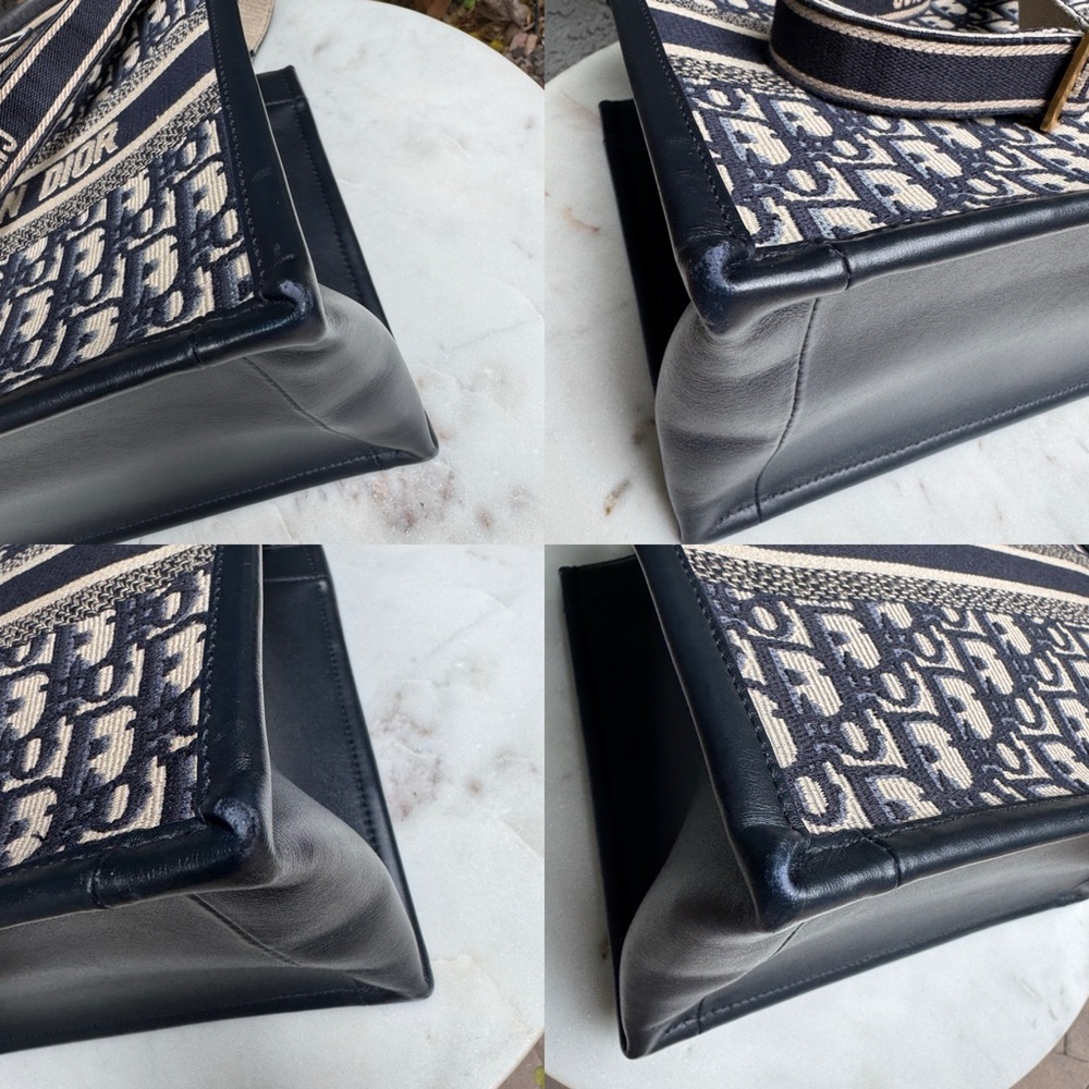 Christian Dior Oblique Embroidery and Calfskin Small Book Tote - Picture 13 of 15